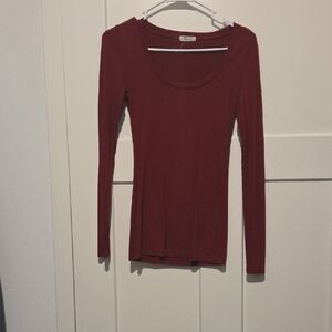 H&M Deep Red Long Sleeve Top
